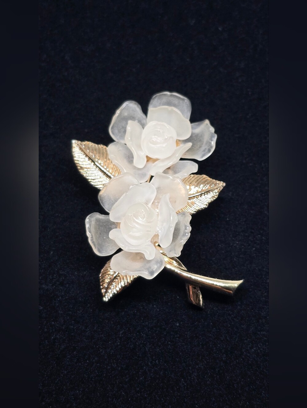 Vintage 1950s MARBOUX Marcel Boucher #912 Lucite Rose Flower Brooch Pin NY
